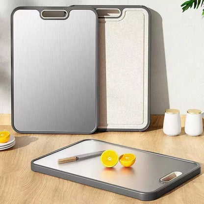 Cutting Board Double Sided Titanium Cutting Boards for Kitchen Double Sided Food Grade Pure Titanium Wheat Straw PP Easy to Clea