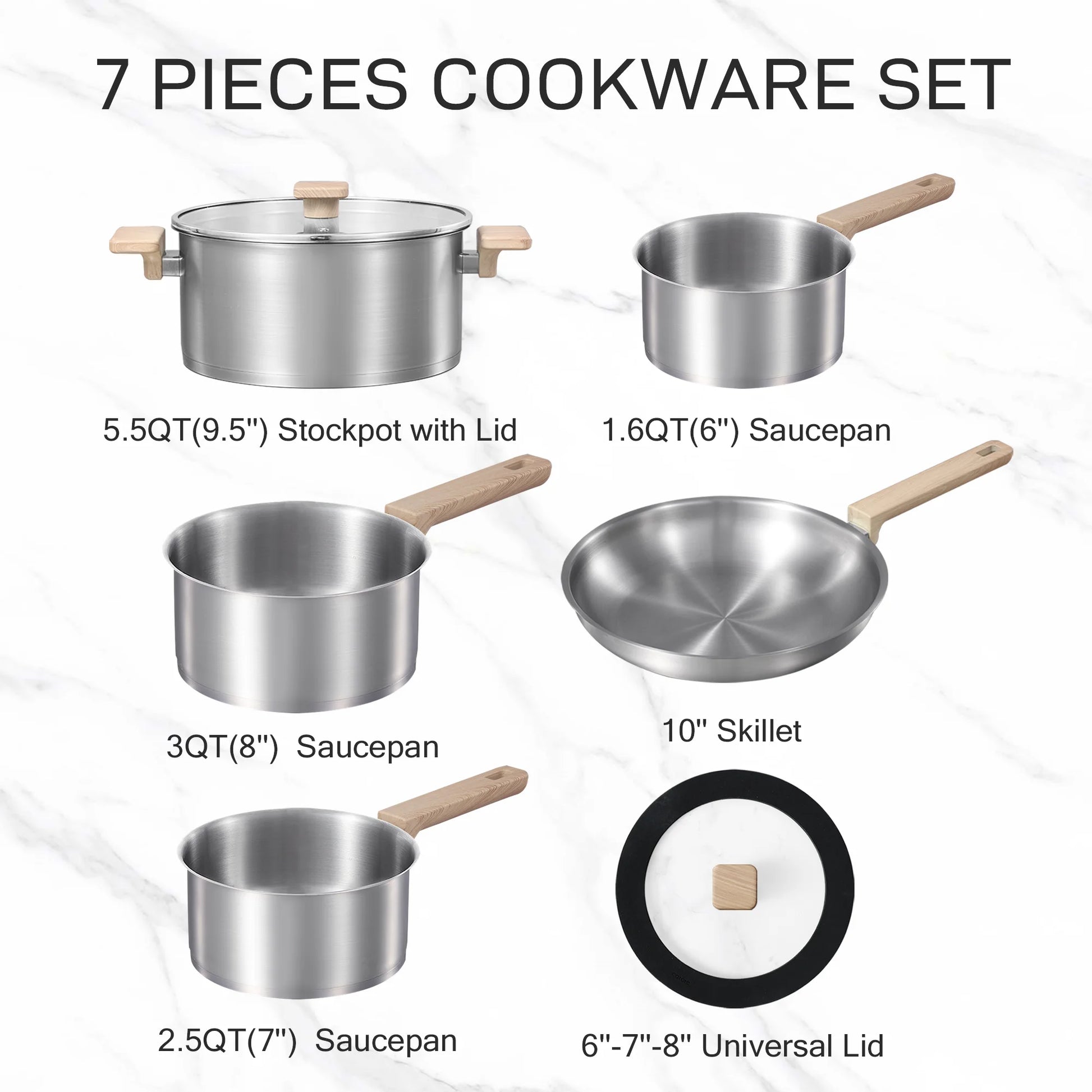 7-Piece Stainless Steel Cookware Set
